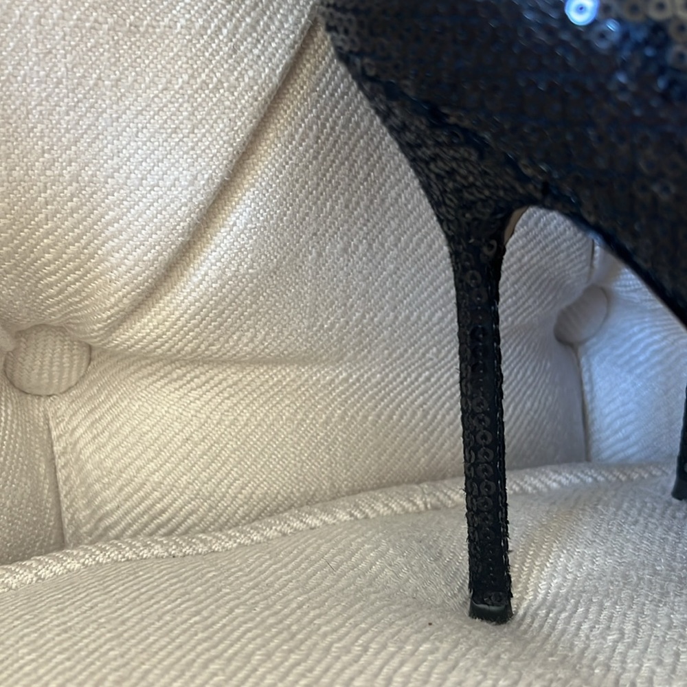 Rare thigh, high black sequence boots Sergio Ross size 9 - Picture 8 of 12
